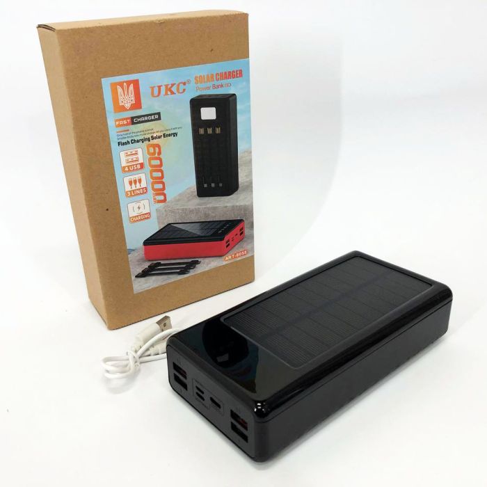 Портативная мобильная зарядка (Павербанк) POWER BANK SOLAR 60000MAH, переносной аккумулятор для телефона