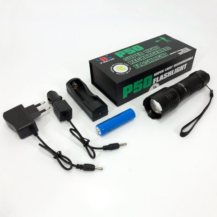 Карманный тактический фонарь Bailong BL-8900-P50 аккумуляторный фонарь 12 и 220 Вт, карманный мини фонарь
