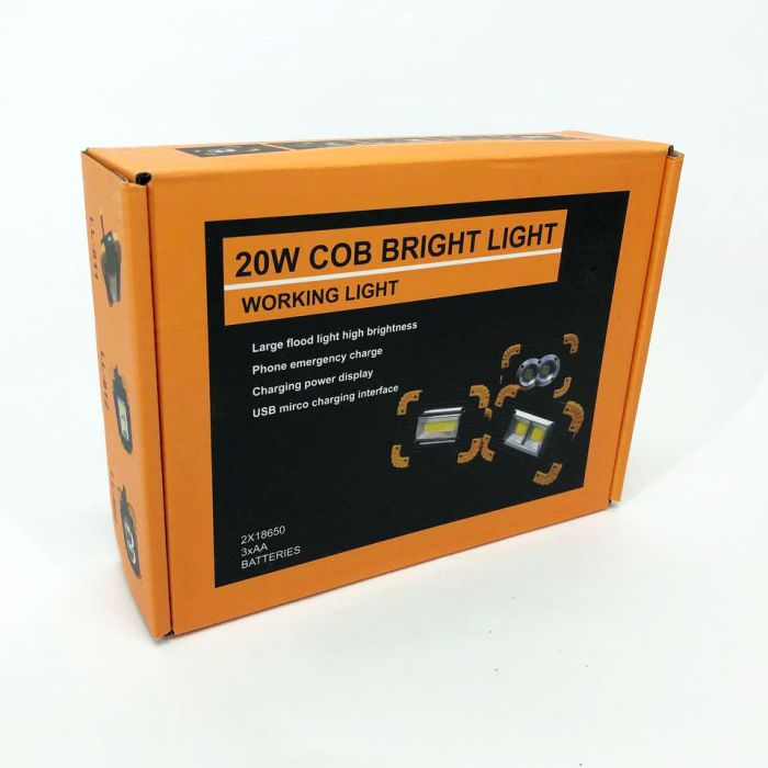 Прожектор светодиодный X-Balog L802-20W-2COB+1W, фонарь прожектор светильник, аварийная лампа