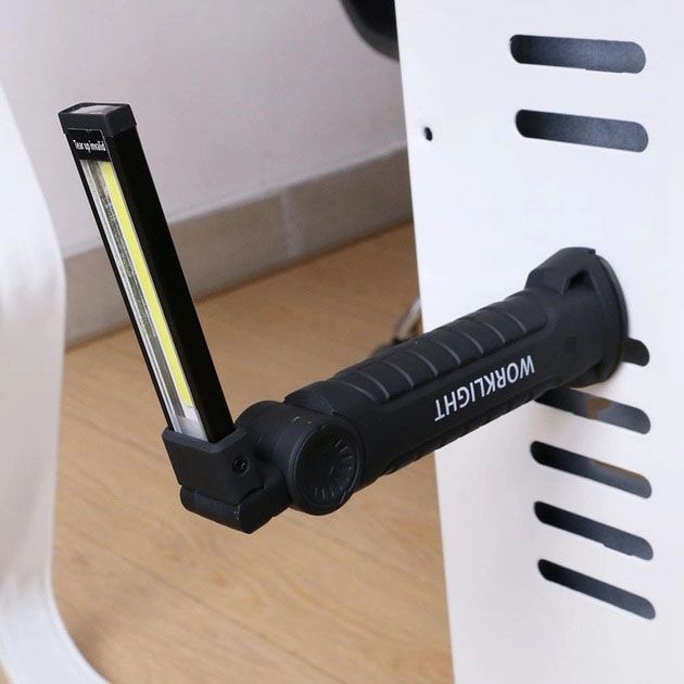 Светодиодный фонарь кемпинг W52 SMD + COB, красный + белый, магнит, крючок, кемпинговый складной фонарь