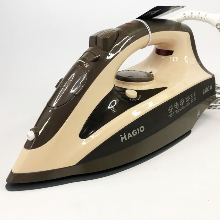 Утюг Magio MG-134 3000 Вт, паровой утюг-очиститель, утюг электрический паровой. Цвет: бежевый