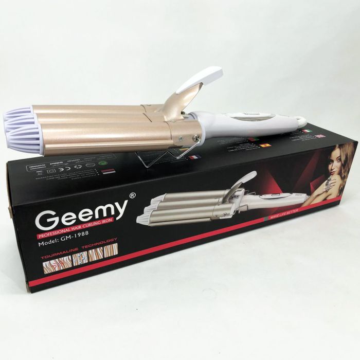 Плойка тройная волна GEMEI GM-1988-25 керамическое покрытие с регулировокой температуры