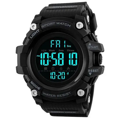 Часы наручные мужские SKMEI 1384BK BLACK, водонепроницаемые мужские часы. Цвет: черный