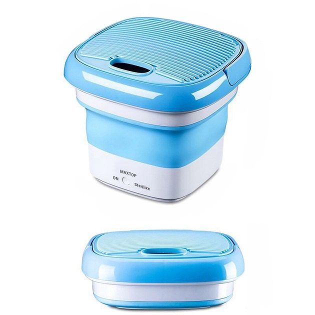 Складная стиральная машина MAXTOP silicon washing machine, Портативная стиральная машина. Цвет: голубой
