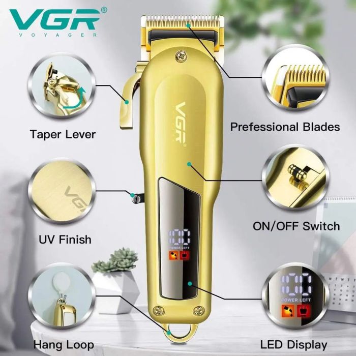 Машинка для стрижки VGR Professional Hair Clipper V-278 GOLD, машинка для стрижки волос домашняя