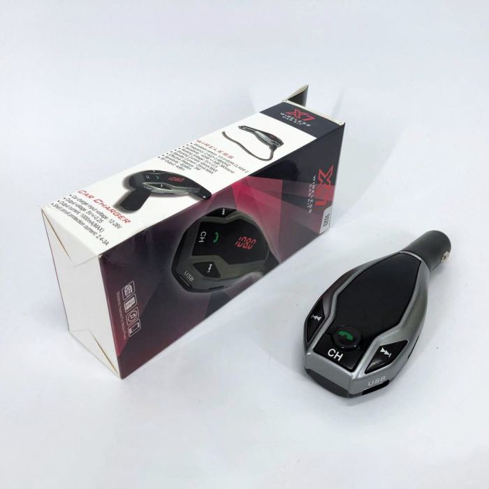 Автомобильный трансмиттер FM MOD. X7 BT модулятор Bluetooth Золотой, ФМ модулятор в машину. Цвет: серебро