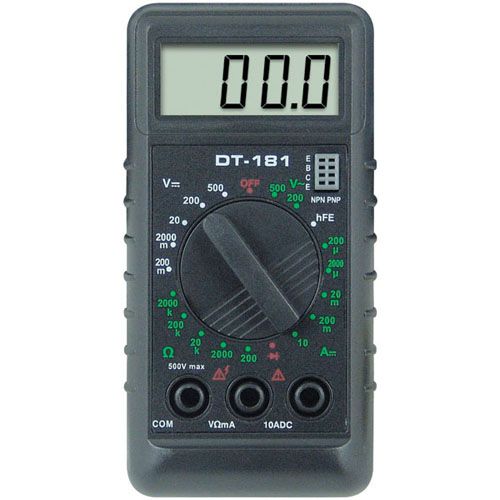 Компактный Мультиметр DT-181 тестер цифровой, щупы в комплекте, мультиметр с защитой, электронный мультиметр