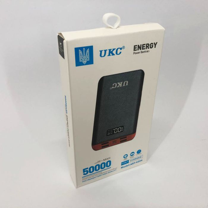 Аккумулятор портативный павербанк POWER BANK UKC ART-4148/4204. 50000mah, 4USB, внешний аккумулятор
