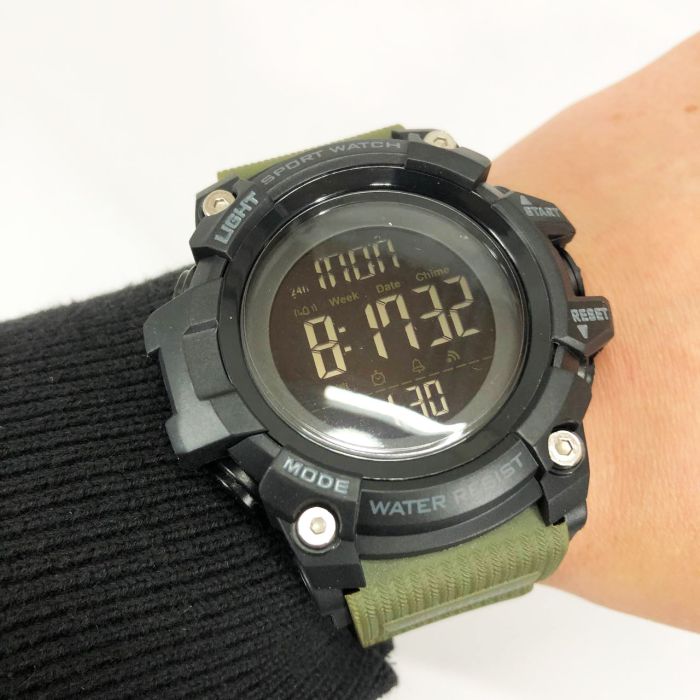 Часы наручные мужские SKMEI 1384AG ARMY GREEN, часы тактические противоударные. Цвет: зеленый