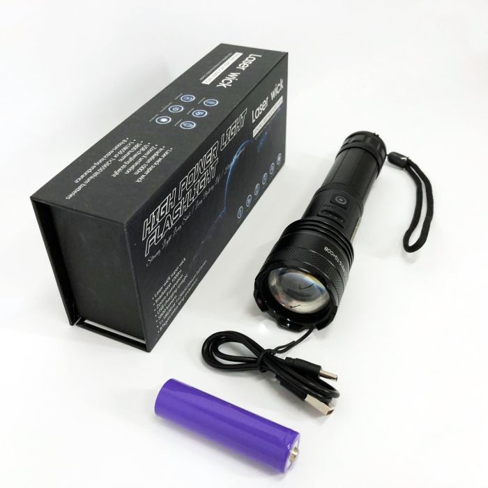 Фонарик PLD-P815 White Laser LED PM10-TG+COB, Фонарик тактический аккумуляторный ручной