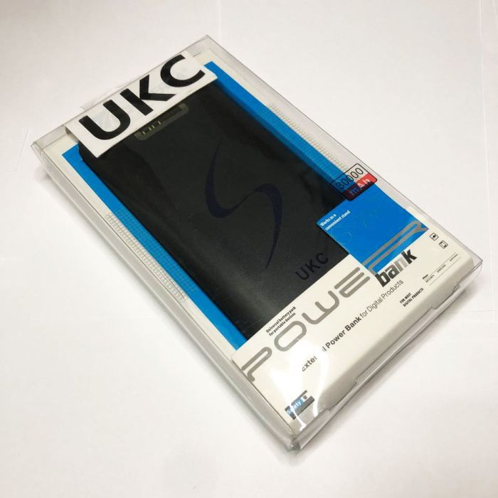 Портативная мобильная зарядка Power Bank 30000 mAh UKC, Внешний аккумулятор, Зарядка power bank. Цвет: черный