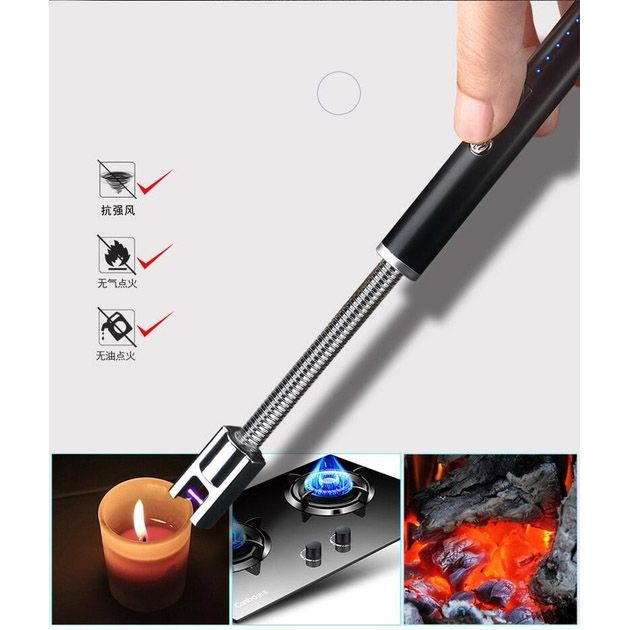 Зажигалка электрическая BBQ Lighter импульсная плазменная ветрозащитная USB зажигалка для газовой плиты