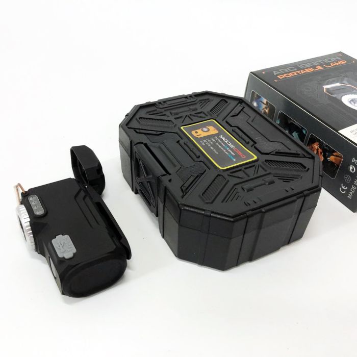 Многофункциональный армейский фонарь D50-SMD индикация заряда, зажигалка. Цвет: черный