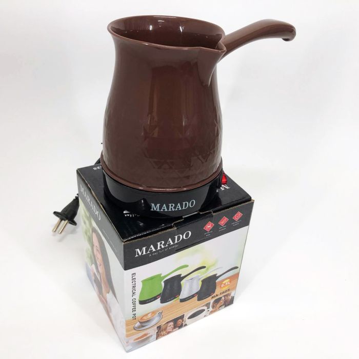 Электрическая турка для кофе Marado MA-1625, Бытовая турка, Бюджетная турка. Цвет: коричневый