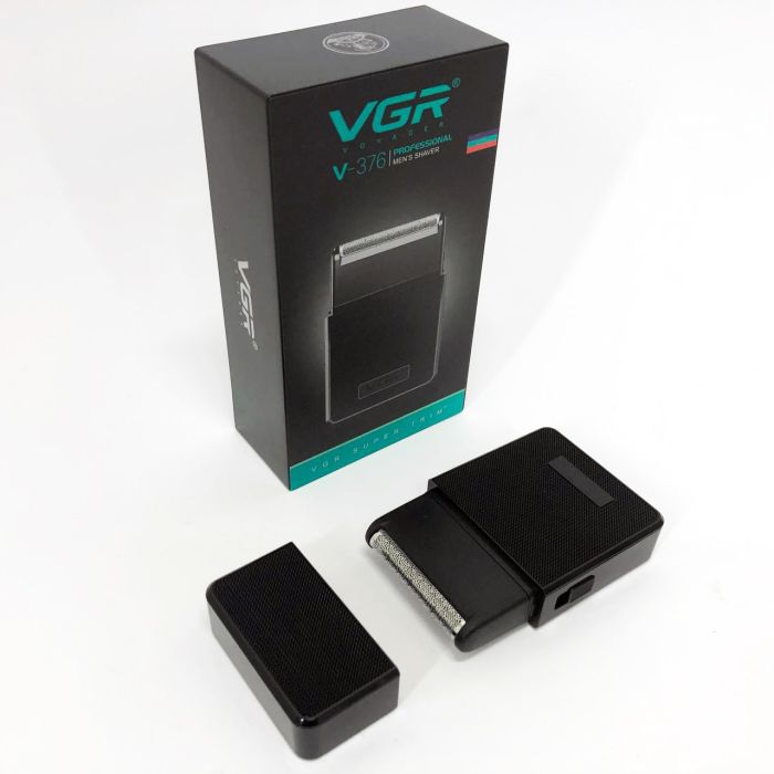 Электробритва VGR V-376 BLACK шейвер, Бюджетная машинка для стрижки бороды, Беспроводная электробритва
