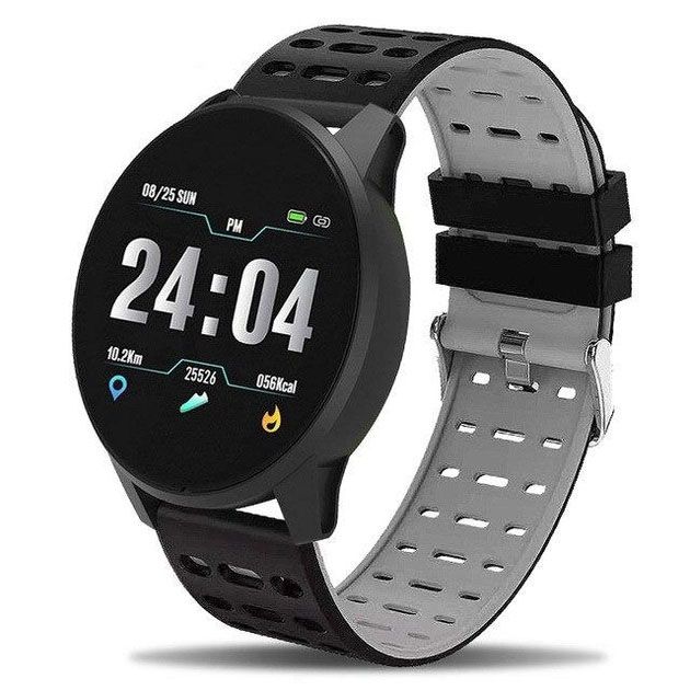 Фитнес трекер умные смарт часы UWatch 119 Plus с шагомером. Цвет: черный