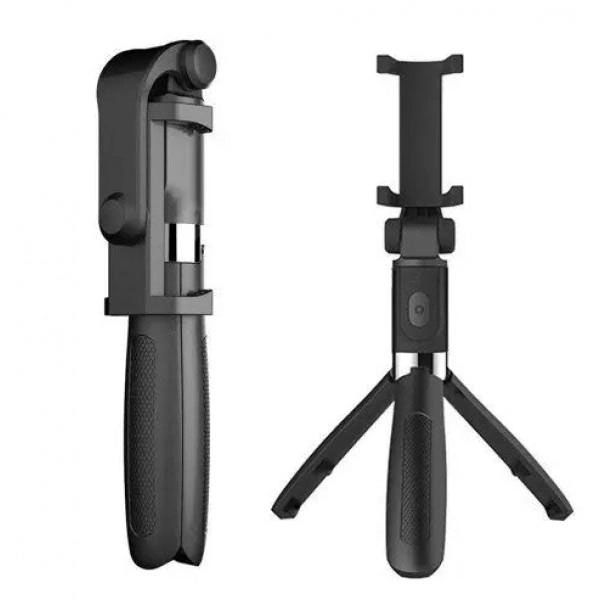Монопод-трипод и штатив с пультом Bluetooth L01 Black Держатель для Телефона селфи палка. Цвет: черный