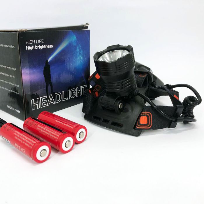 Фонарь налобный X-Balong XQ-218-HP50 аккумуляторный LED zoom с функцией Power Bank 3 режима работы