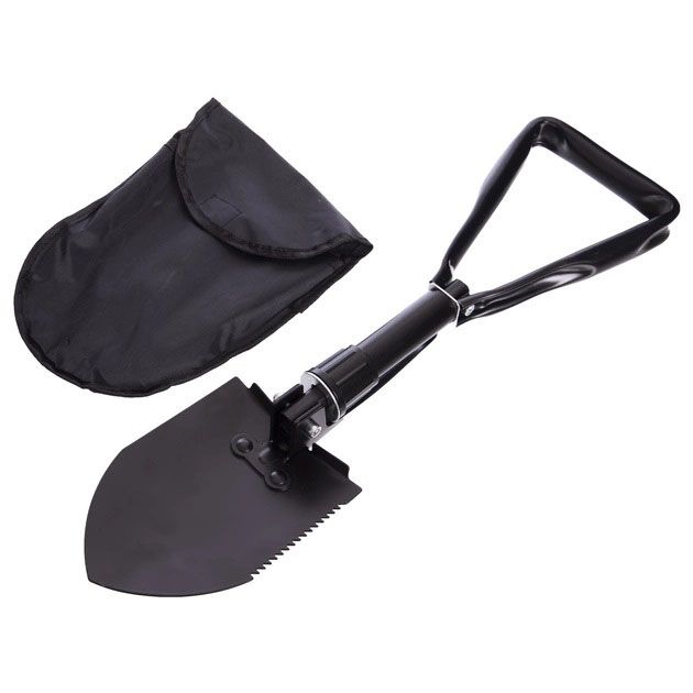 Лопата туристическая многофункциональная Shovel 009, мини лопата для кемпинга, саперная. Цвет: черный