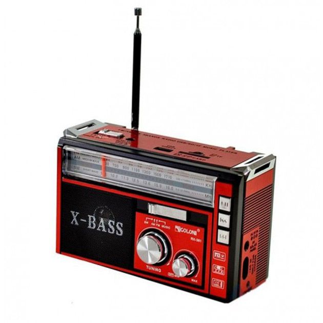 Радиоприёмник портативное радио Golon RX-381 аккумуляторный ретро колонка usb sd mp3 fm. Цвет: красный