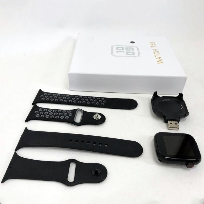Умные смарт часы Smart Watch T55 с 2 ремешками, поддержка звонков, спортивные режимы, влагозащита ip 67