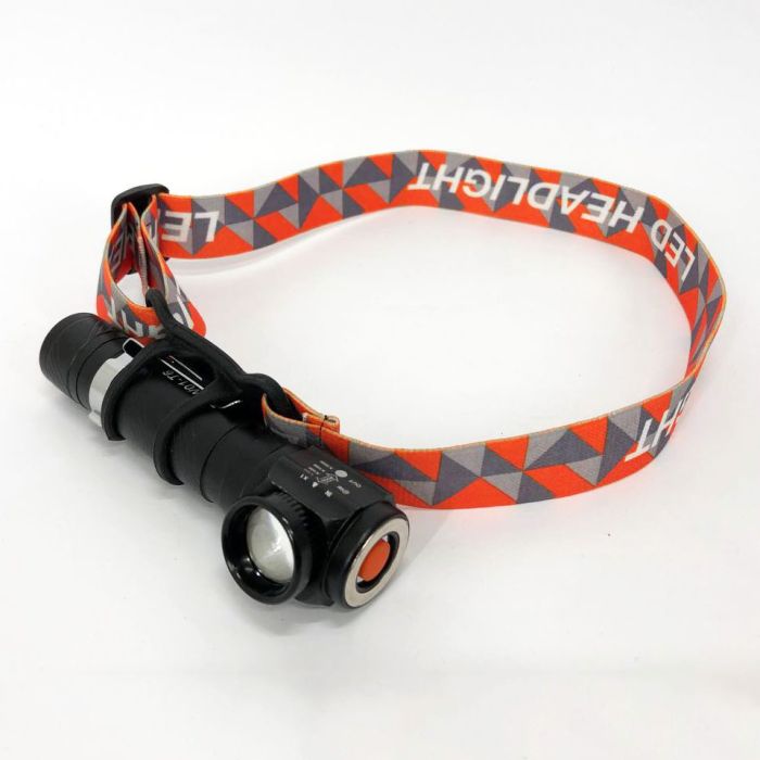 Фонарь налобный аккумуляторный Police W01-T6 USB с магнитом, портативный светодиодный налобный фонарь