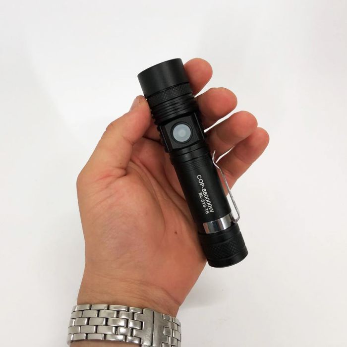 Тактический фонарь Bailong BL-518/8518-T6 3 режима работы zoom з/у microUSB кейс, карманный мини фонарь