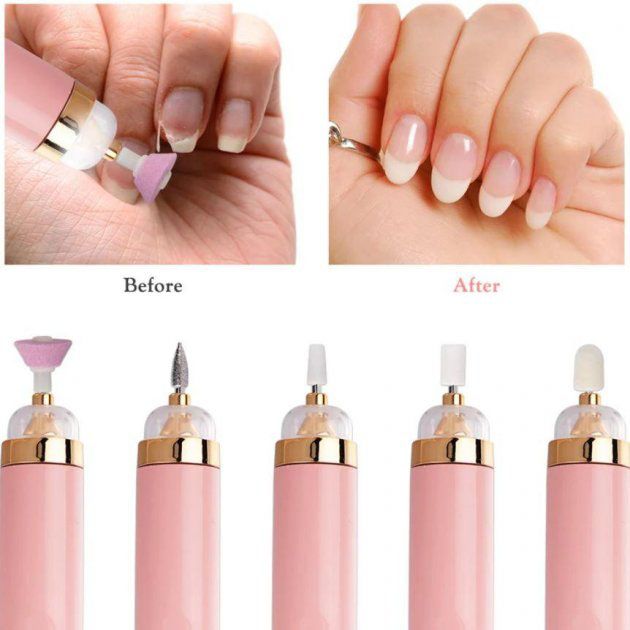 Фрезер для маникюра и педикюра Flawless Salon Nails, ручка фрезер для маникюра. Цвет: розовый
