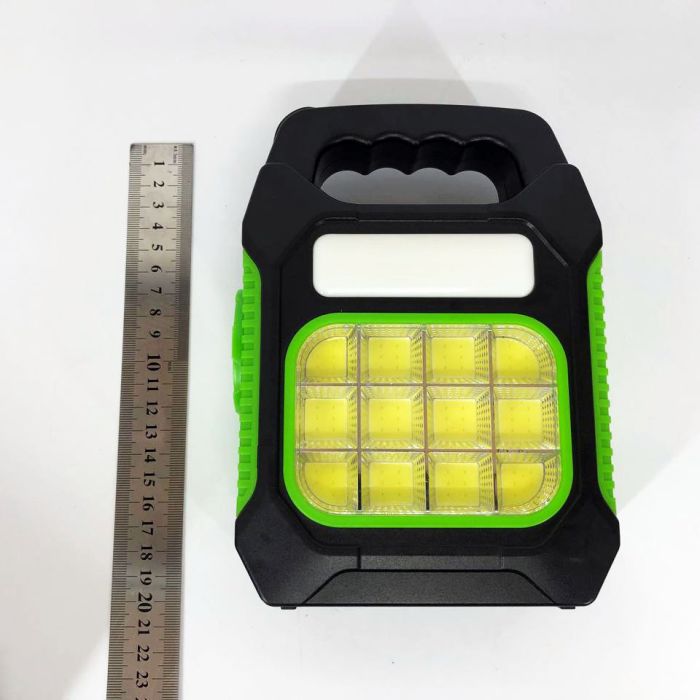 Фонарь переносной JY-978D-LED+12COB, power bank, фонарь светодиодный прожектор. Цвет: зеленый