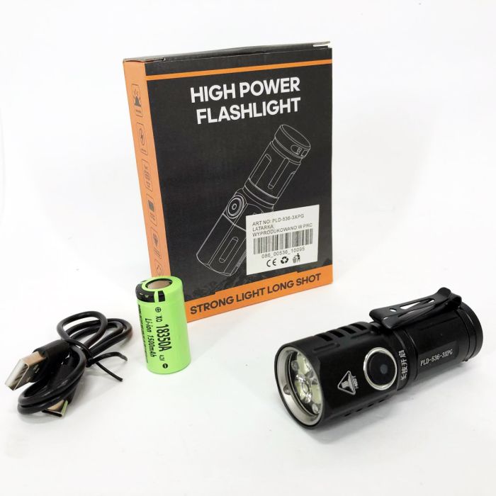 Карманный фонарик PLD-536-3XPG, мощный аккумуляторный лед фонарик, фонарик тактический ручной