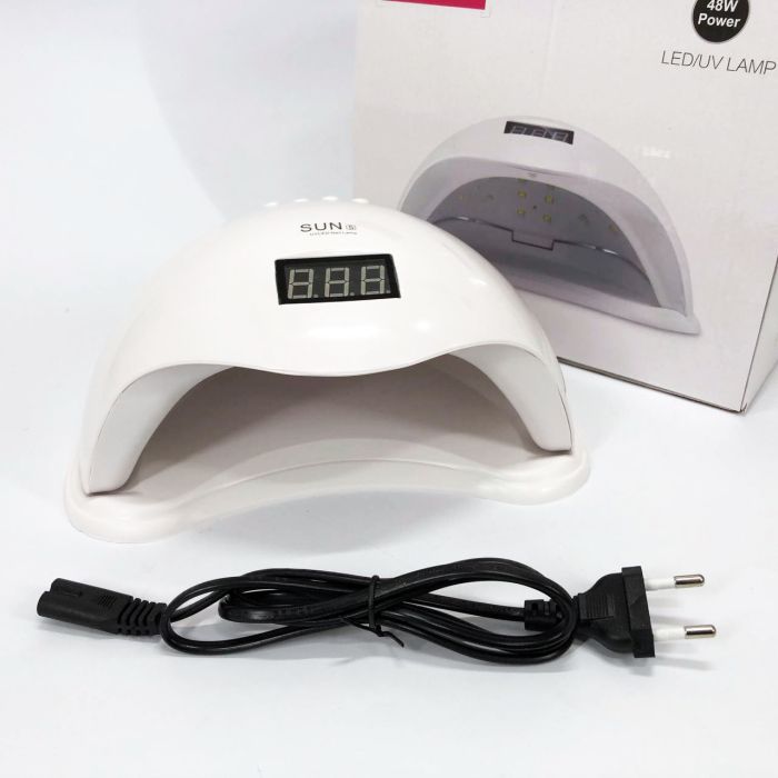 Лампа SUNUV SUN 5 PLUS 48W WHITE UV/LED для полимеризации, Профессиональная лампа для ногтей с таймером