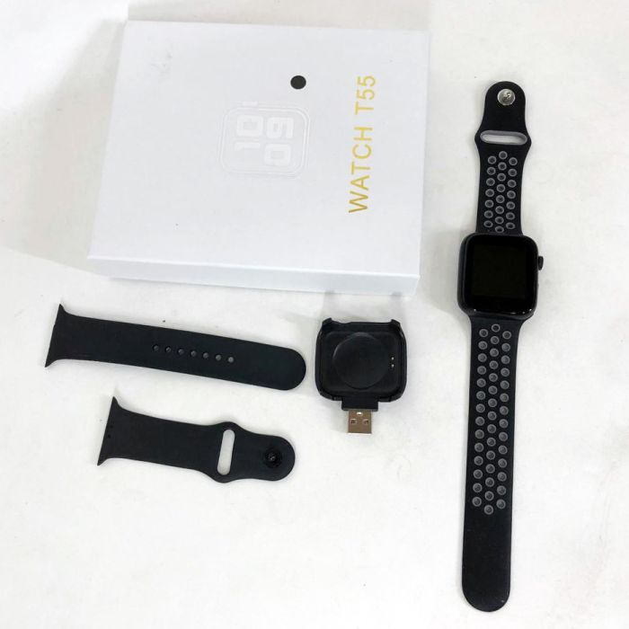 Умные смарт часы Smart Watch T55 с 2 ремешками, поддержка звонков, спортивные режимы, влагозащита ip 67