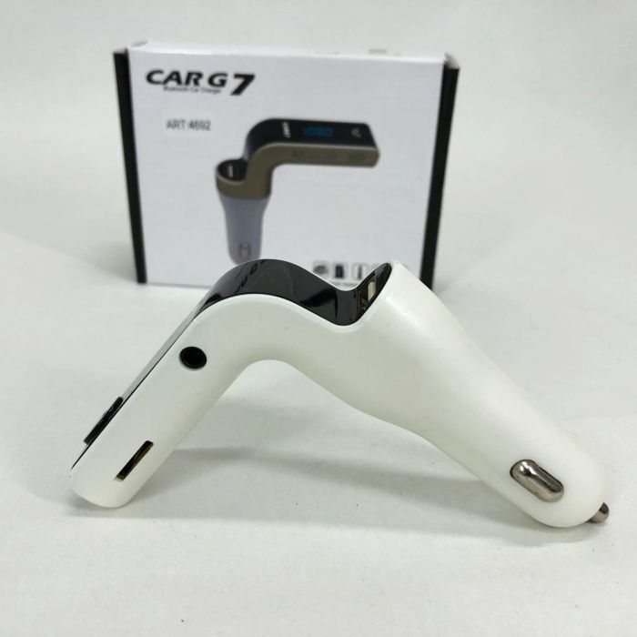 Модулятор FM MOD G7 Bluetooth, Блютуз модулятор в машину, Фм модулятор блютуз в машину. Цвет: белый