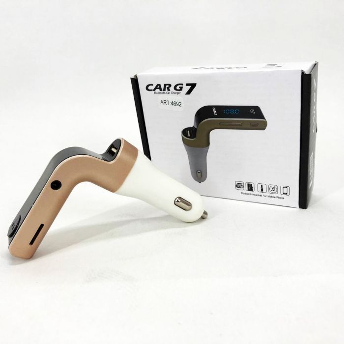 Автомобильный FM модулятор Car G7 FM Modulator Bluetooth Fm модулятор usb Usb трансмиттер. Цвет: золотой