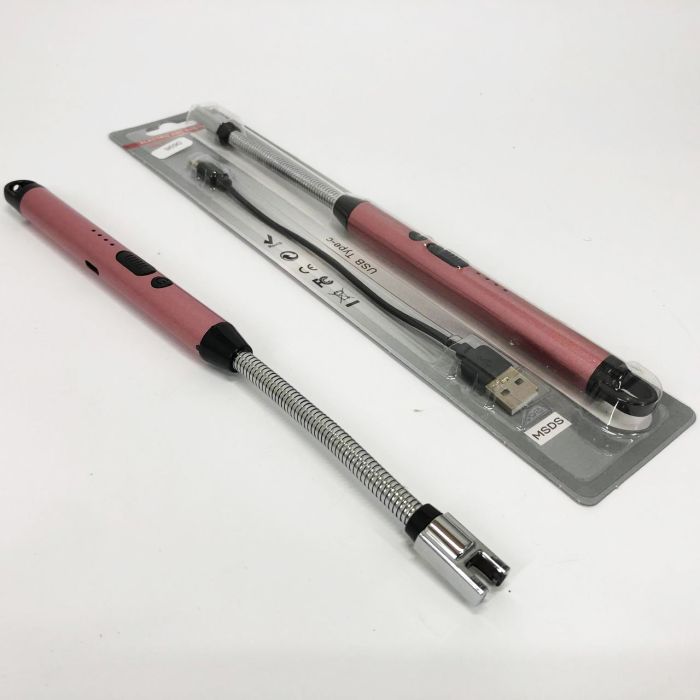 Зажигалка электрическая BBQ Lighter импульсная плазменная ветрозащитная USB зажигалка розовая