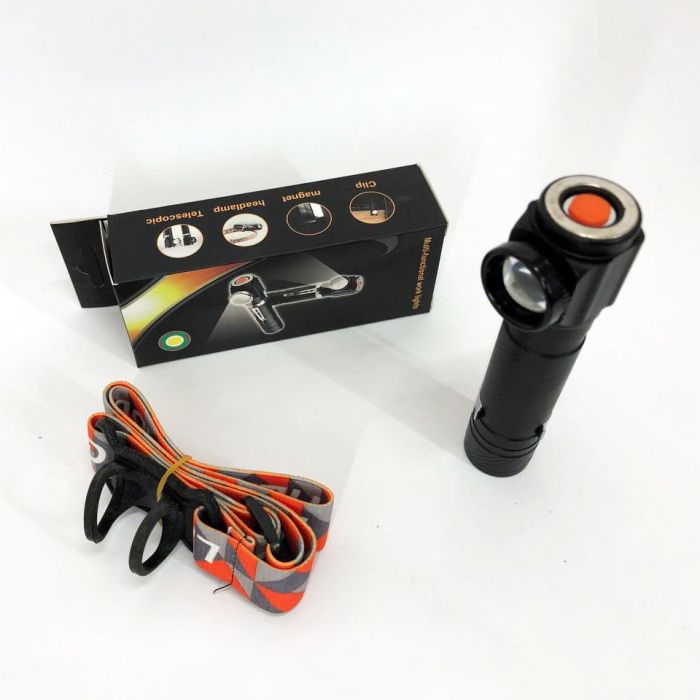 Фонарь налобный аккумуляторный Police W01-T6 USB с магнитом, портативный светодиодный налобный фонарь