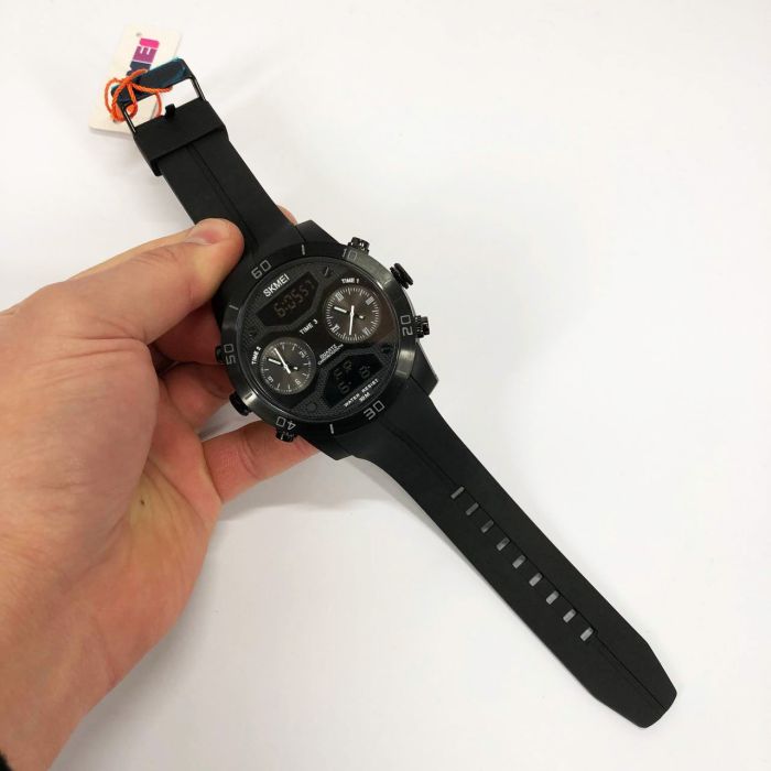 Часы наручные мужские SKMEI 1355BK, противоударные часы, часы для военнослужащих. Цвет: черный