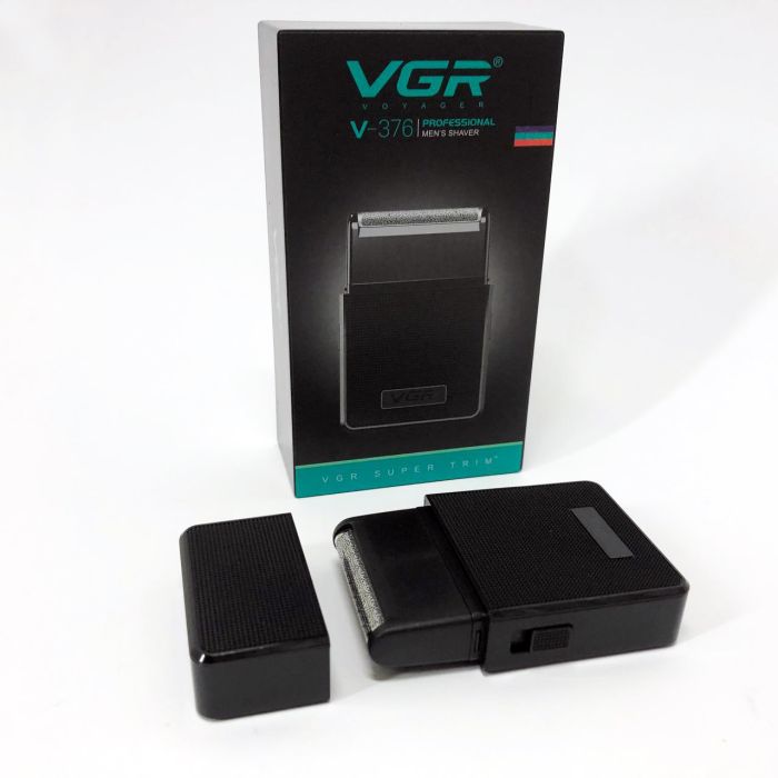 Электробритва VGR V-376 BLACK шейвер, Бюджетная машинка для стрижки бороды, Беспроводная электробритва