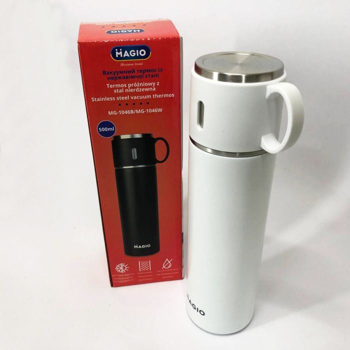 Термос MAGIO MG-1046W 0.5 л, Красивый небольшой термос, Термокружка для детей, Фляга для пикника