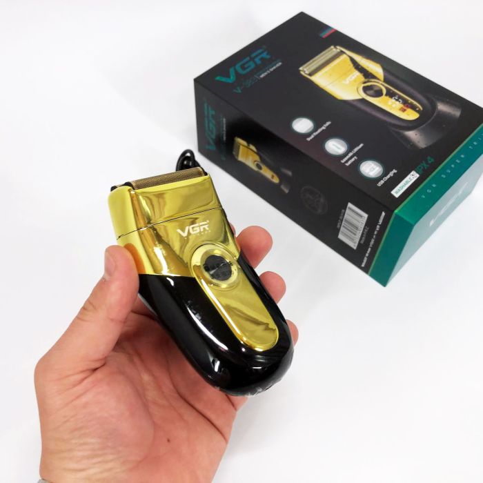 Профессиональная электробритва VGR V-383 Finale Shaver с подставкой, машинка мужская для бритья