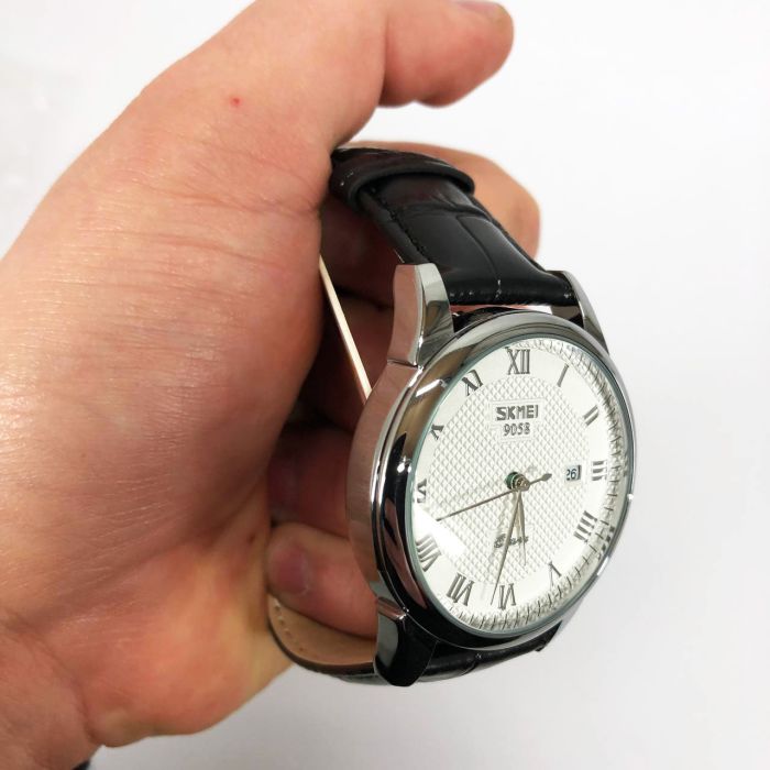 Часы наручные мужские SKMEI 9058LSIWTBK, мужские часы стильные часы на руку, модные мужские часы круглые