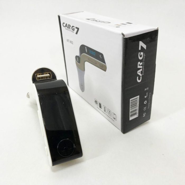 Модулятор FM MOD G7 Bluetooth, Блютуз модулятор в машину, Фм модулятор блютуз в машину. Цвет: белый