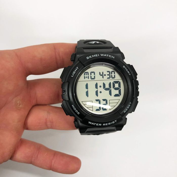 Часы наручные мужские SKMEI 1258BK, брендовые мужские часы, водостойкие тактические часы. Цвет: черный