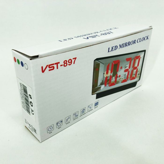 Электронные настольные LED часы от USB VST-897-4 с будильником и термометром