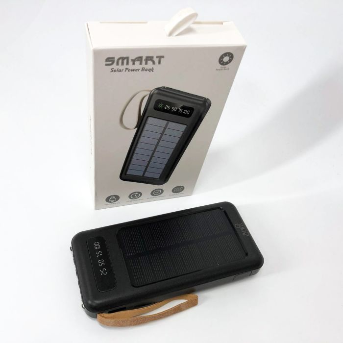 Power Bank Solar Smart 1015 зарядное устройство на солнечной батарее 20000mAh с индикатором заряда Черный
