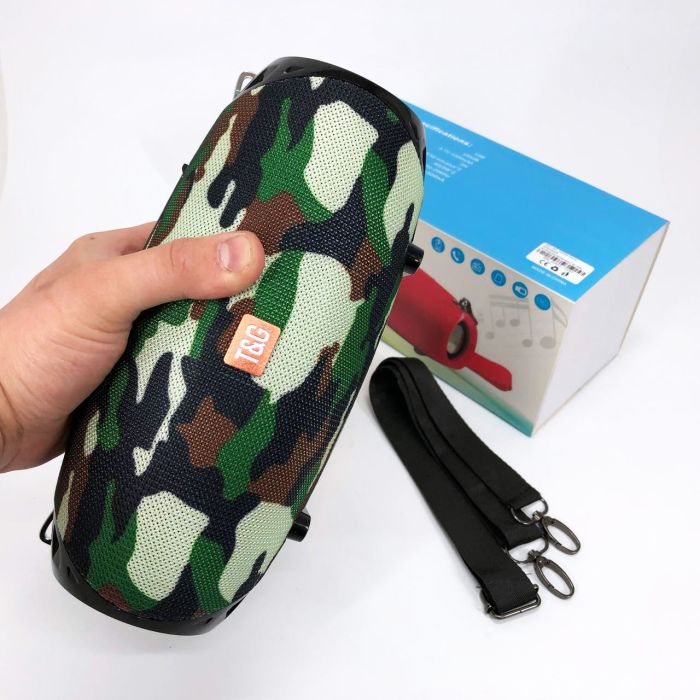 Портативная Bluetooth колонка TG534 SD IPX5 с ремешком, громкая блютуз колонка. Цвет: камуфляж