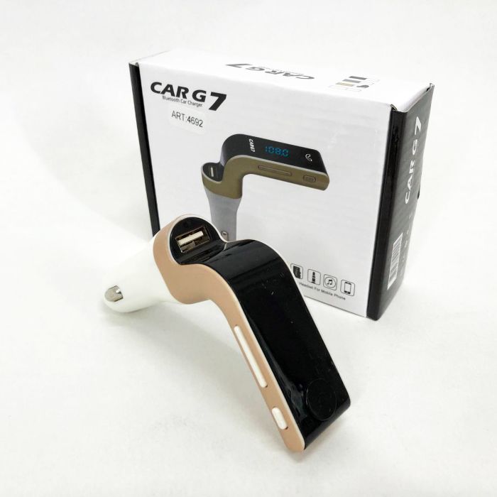 Автомобильный FM модулятор Car G7 FM Modulator Bluetooth Fm модулятор usb Usb трансмиттер. Цвет: золотой