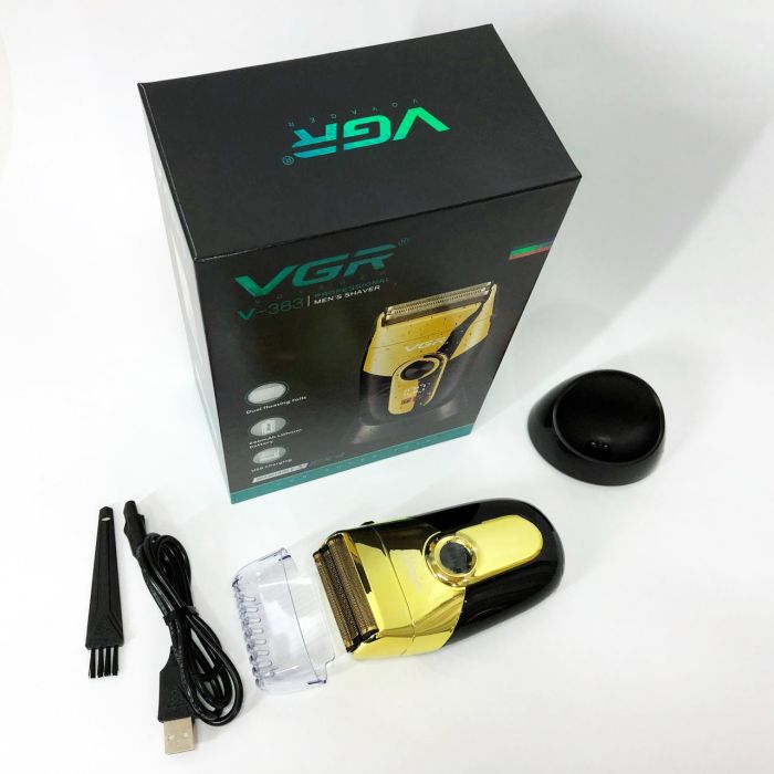Профессиональная электробритва VGR V-383 Finale Shaver с подставкой, машинка мужская для бритья
