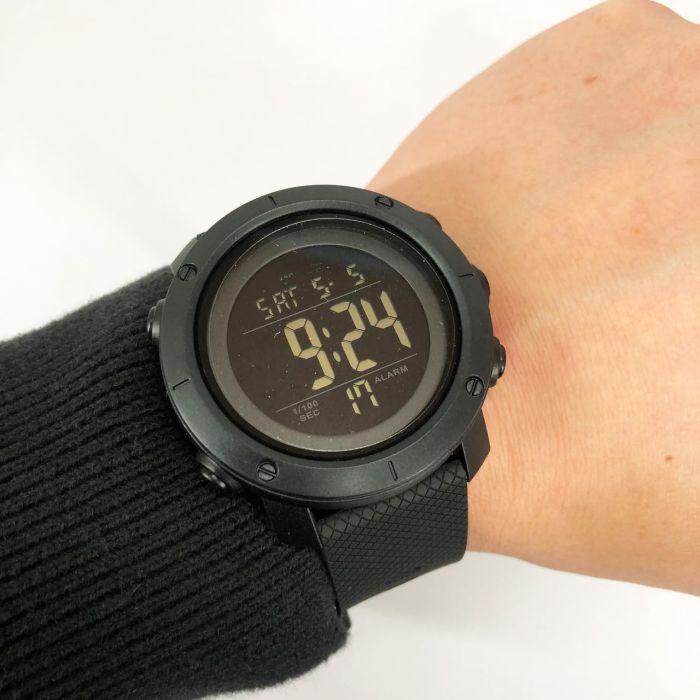 Часы наручные мужские SKMEI 1426BKBK BLACK-BLACK, часы тактические противоударные. Цвет: черный