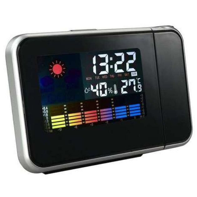 Часы метеостанция DS-8190 2573 с проектором времени + календарь с термометром